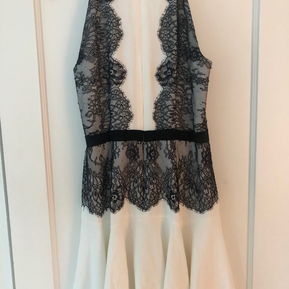 BCBG White with Black lace mini-dress - Picture 2 of 5